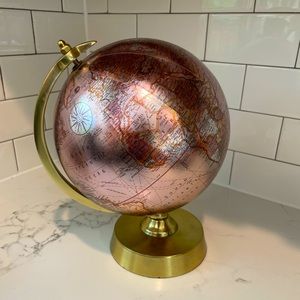Pink Gold Decorative World Globe